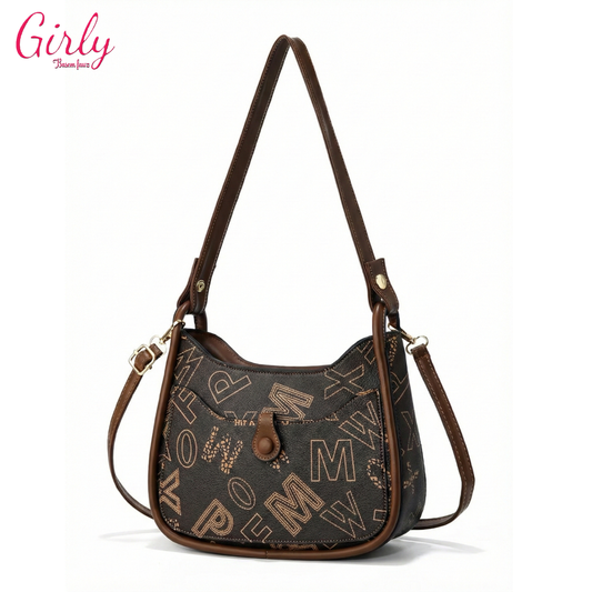 شنطة كتف وكروس بتصميم أيقوني Signature Monogram – Girly