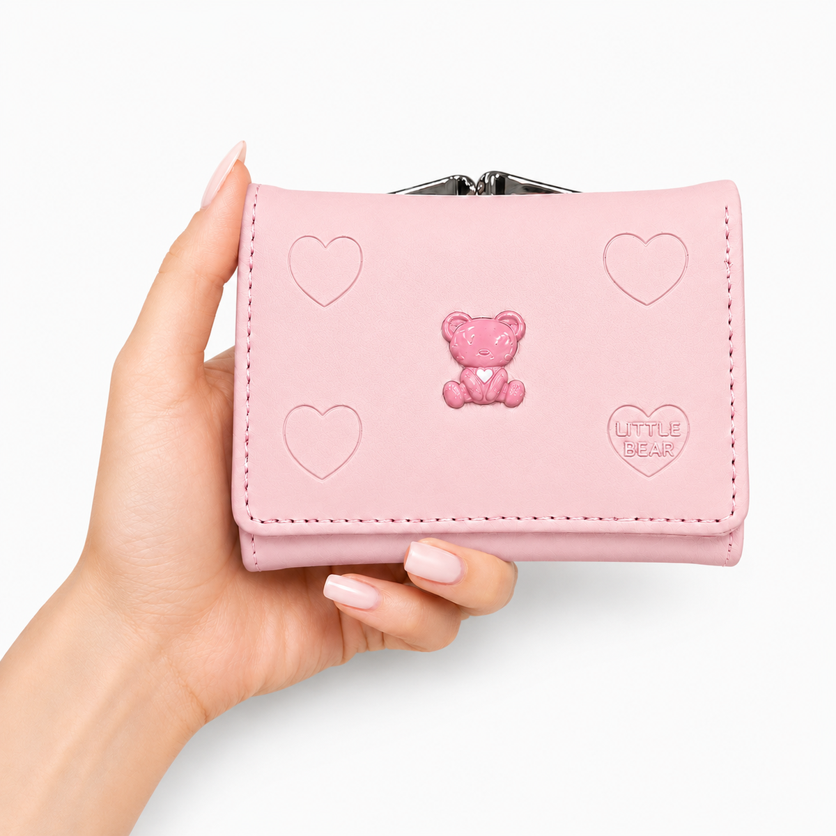 محفظة صغيرة بتفاصيل دب كيوت | Cute Bear Mini Wallet