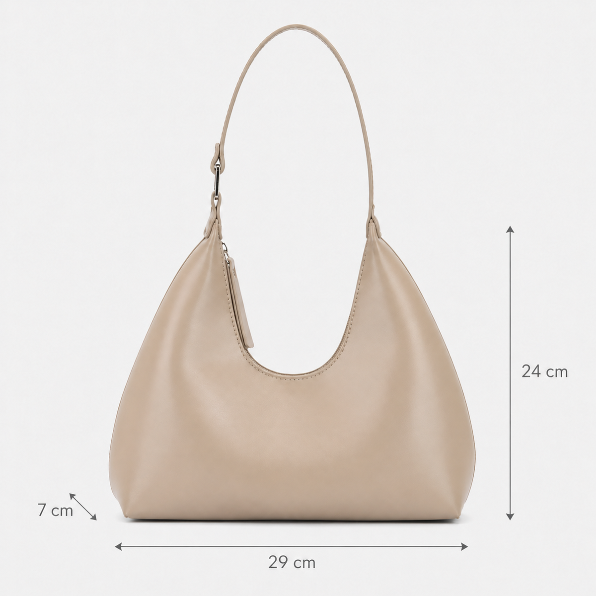 شنطة كتف هاف مون جلد ناعمة بتصميم عصري أنيق - Half Moon Shoulder Bag