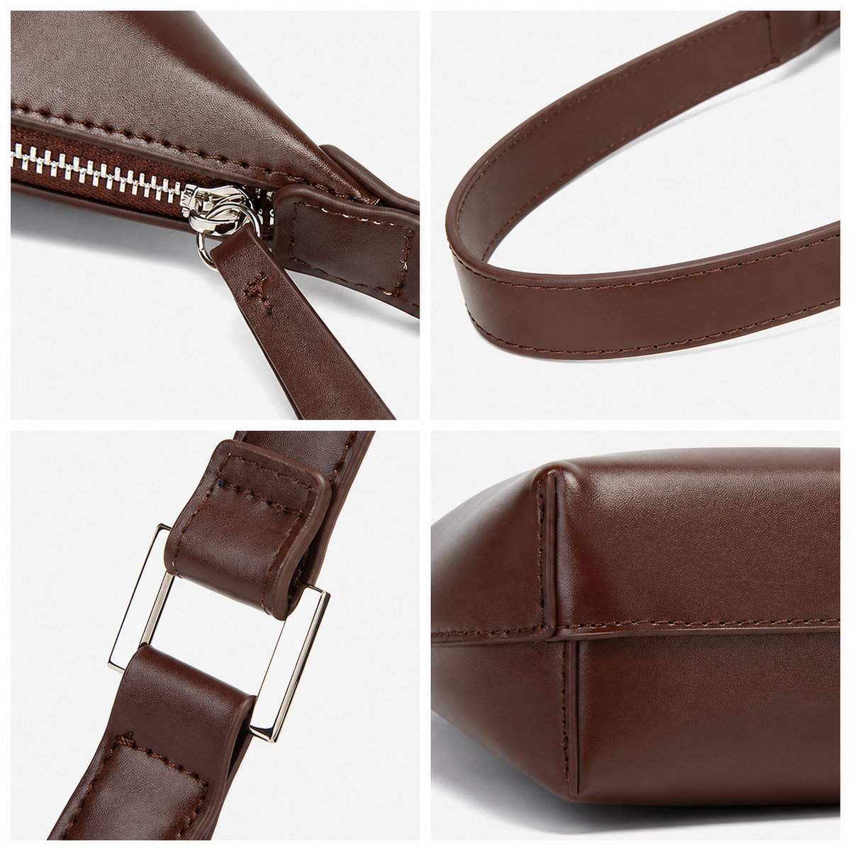 شنطة كتف هاف مون جلد ناعمة بتصميم عصري أنيق - Half Moon Shoulder Bag