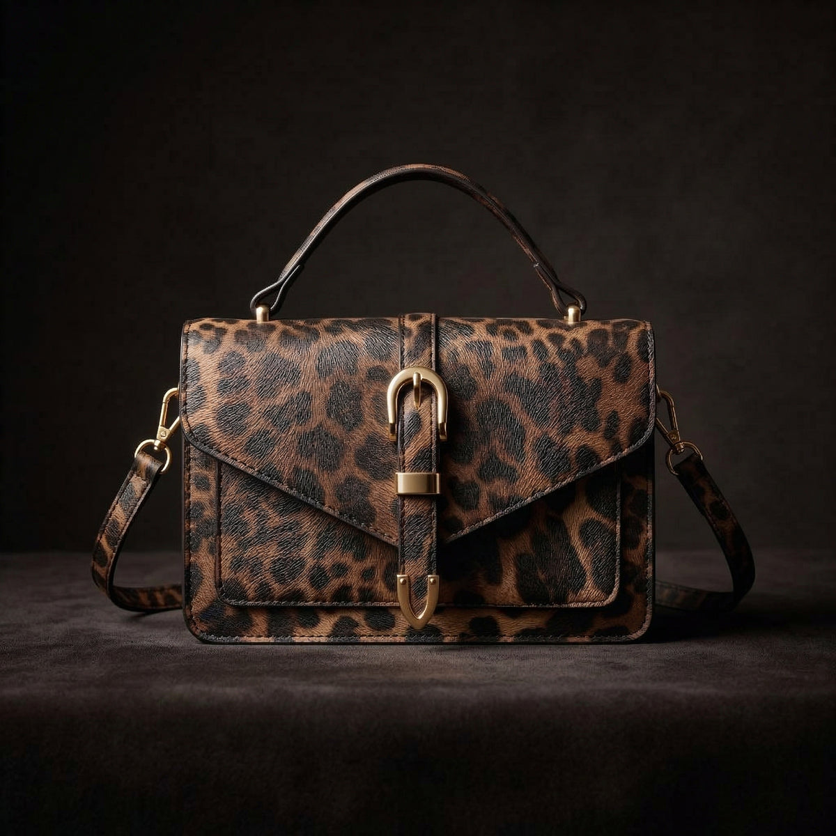 شنطة جلد بتصميم Leopard لإطلالة مميزة ✨