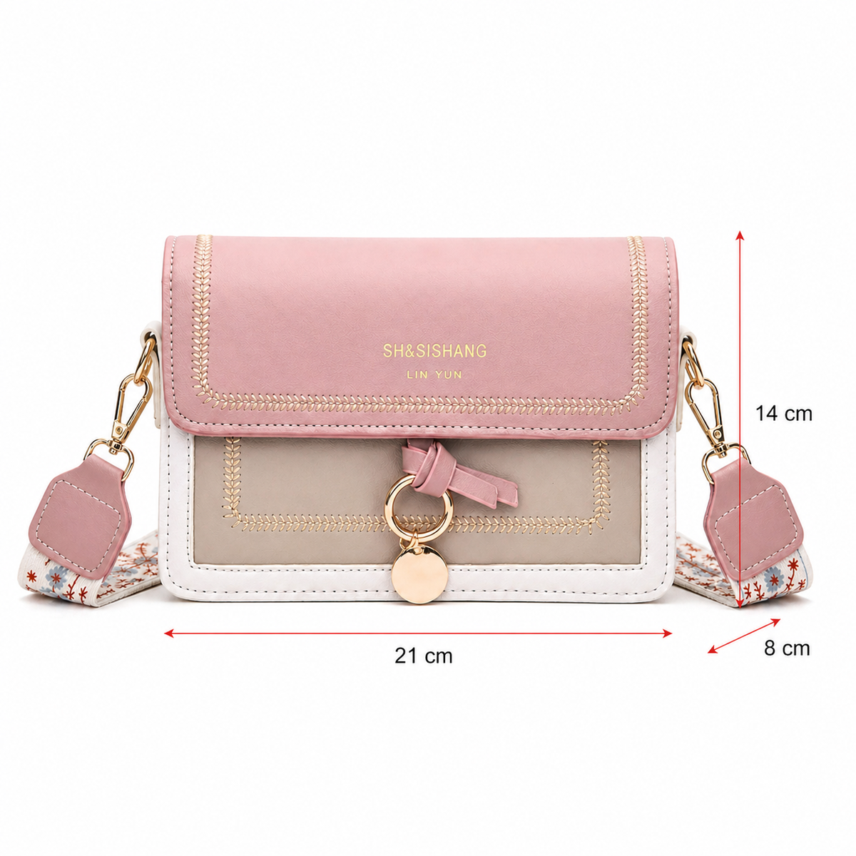 شنطة مستوردة كروس شيك بحزام مميز – Elegant Crossbody Bag with Statement Strap