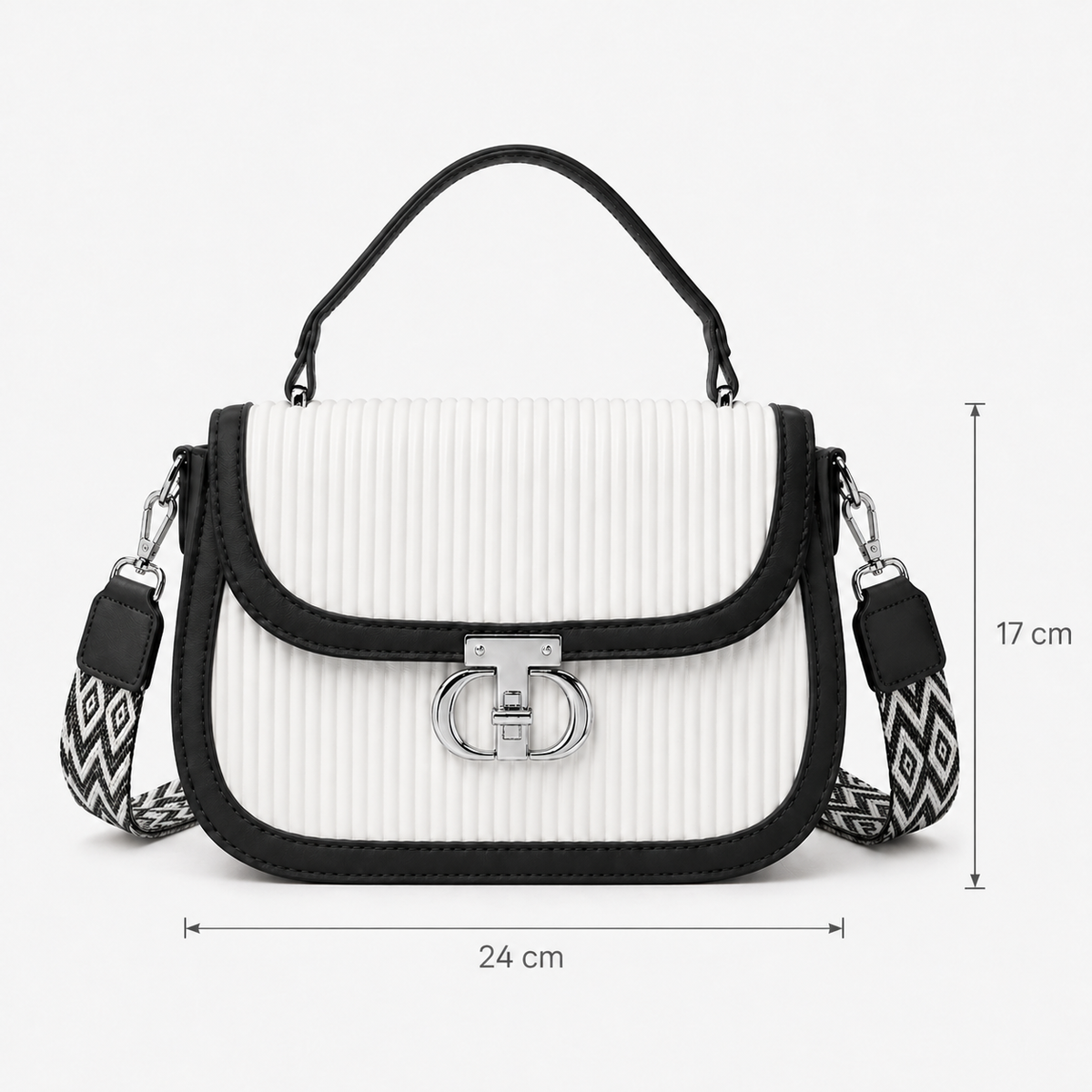 شنطة مستوردة ساتشيل بتصميم مضلع – Ribbed Mini Satchel Bag