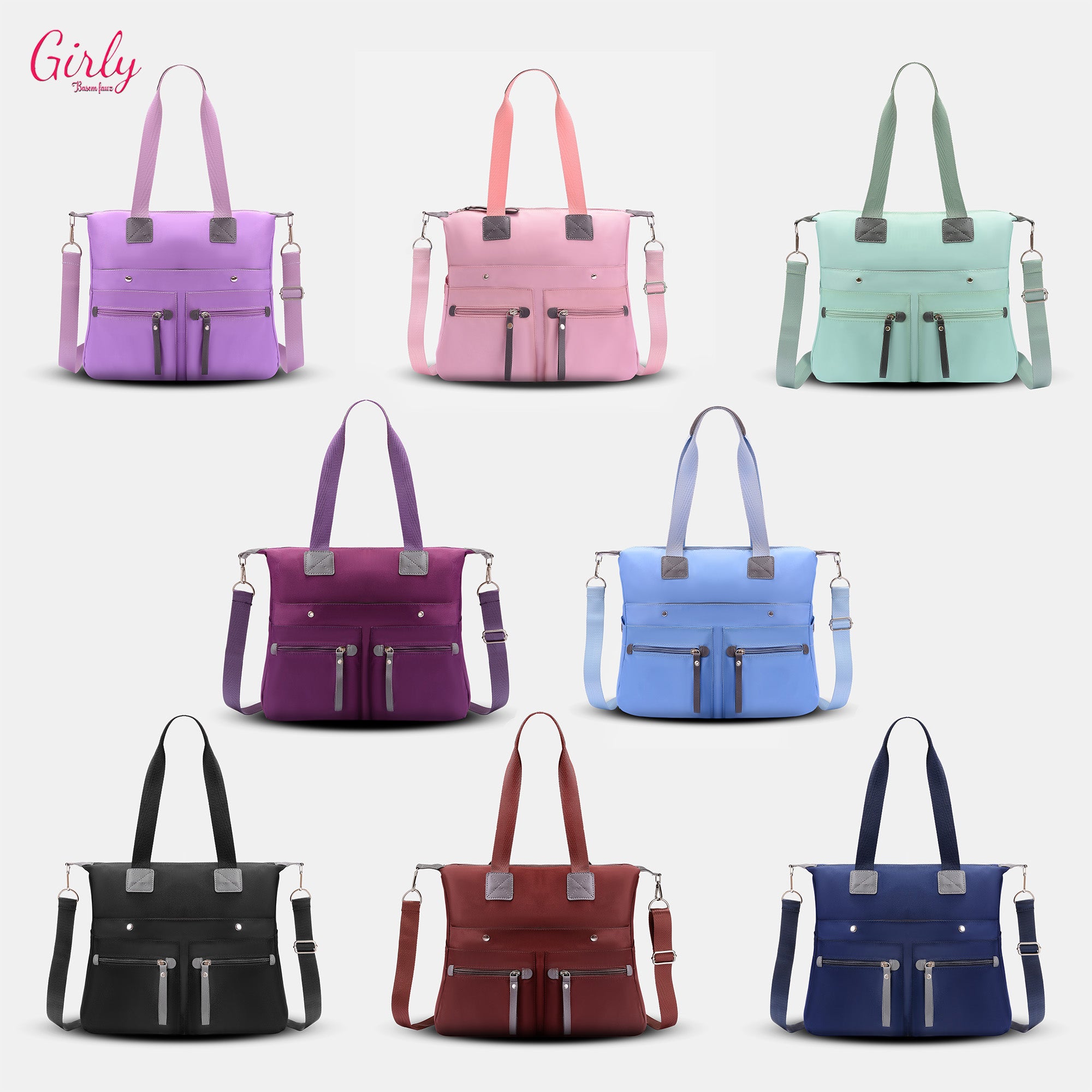 شنطة Girly ووتر بروف – المساحة اللي تستوعب يومك كله 👜✨