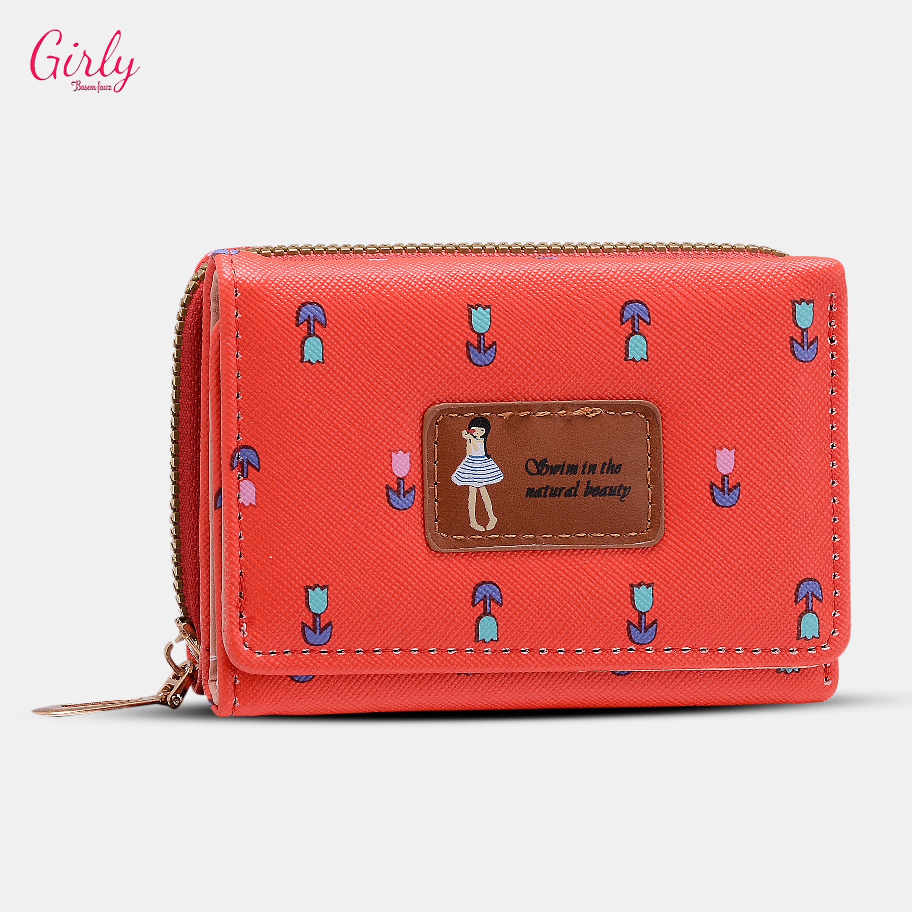 محفظة أنثوية أنيقة بنقشة كيوت 🌸