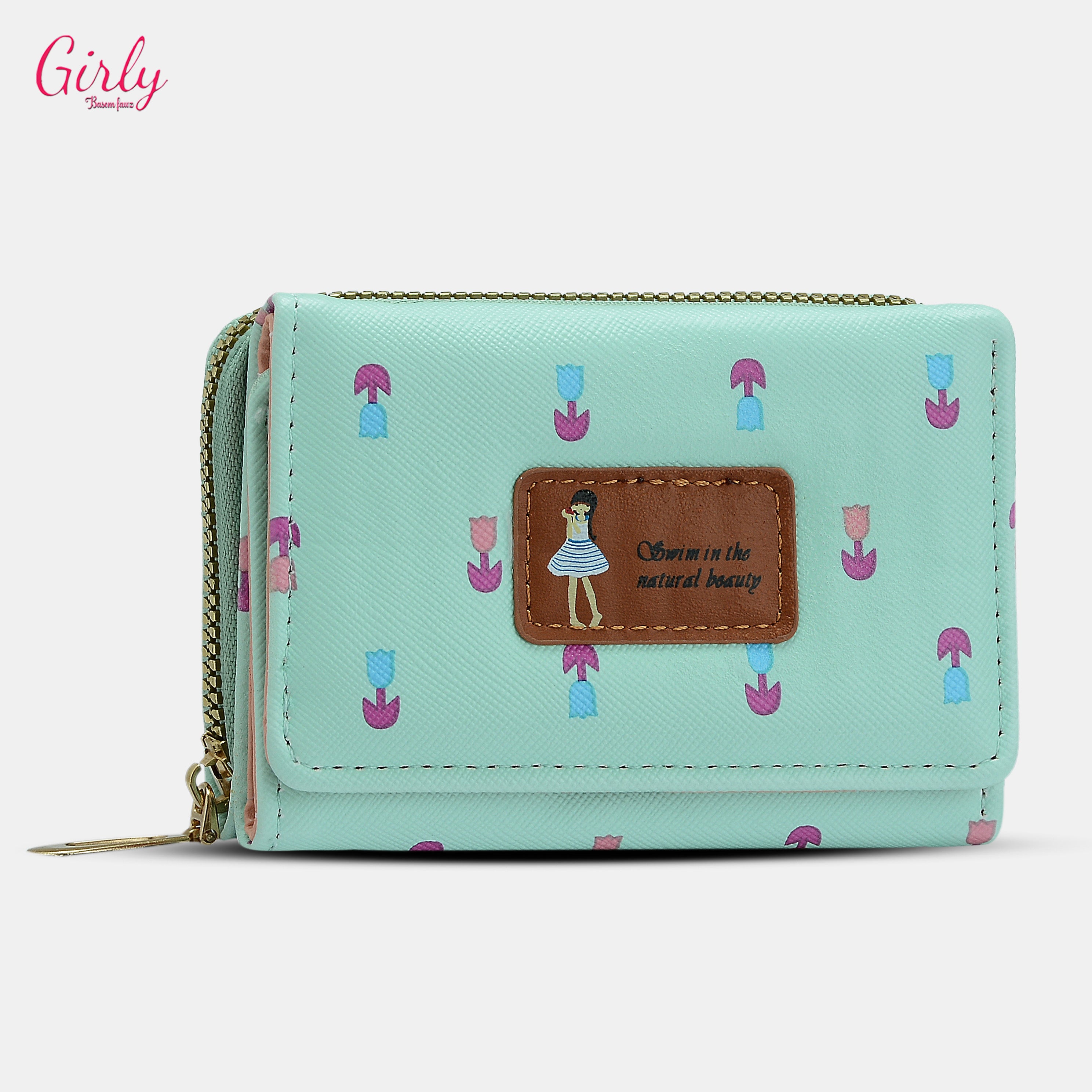 محفظة أنثوية أنيقة بنقشة كيوت 🌸