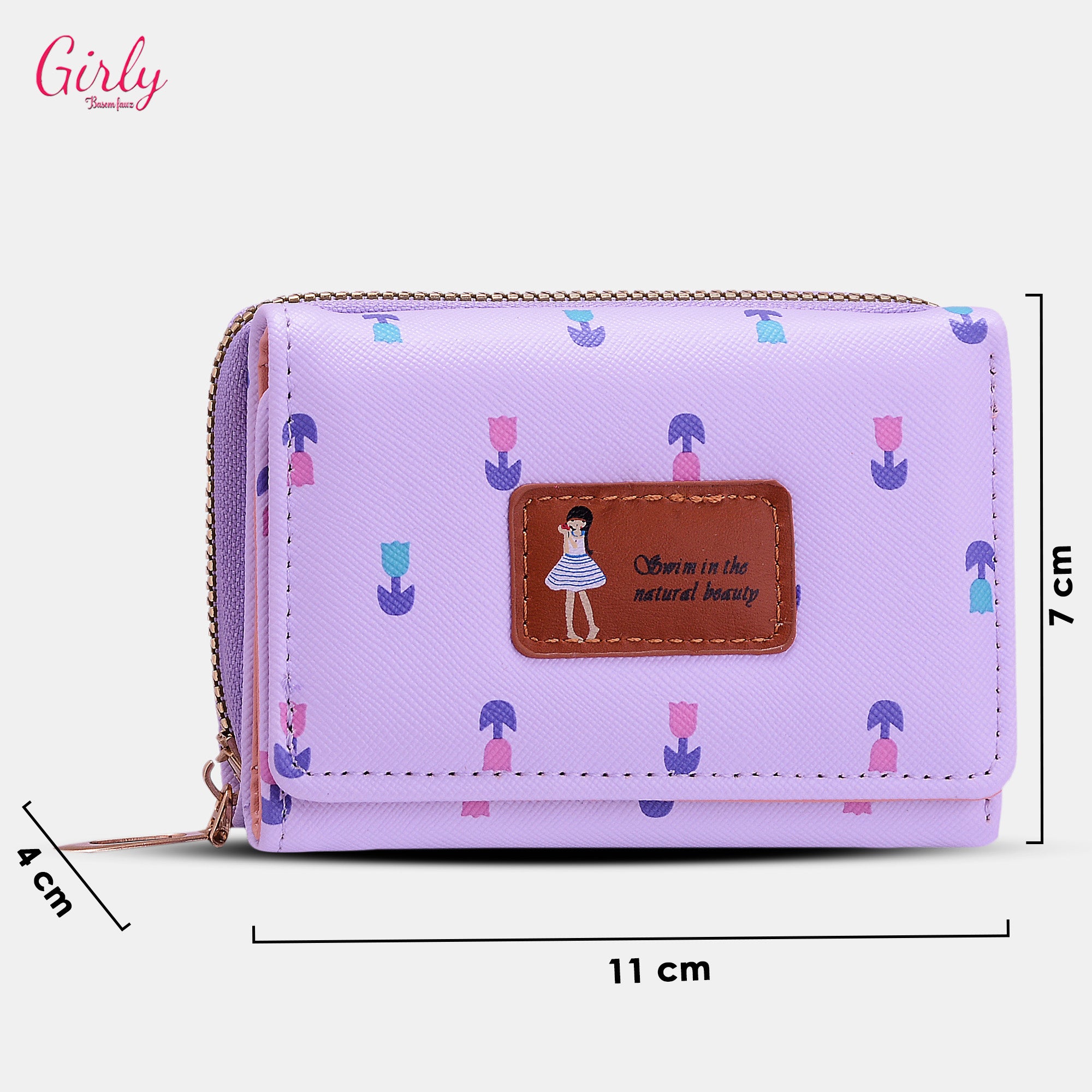 محفظة أنثوية أنيقة بنقشة كيوت 🌸