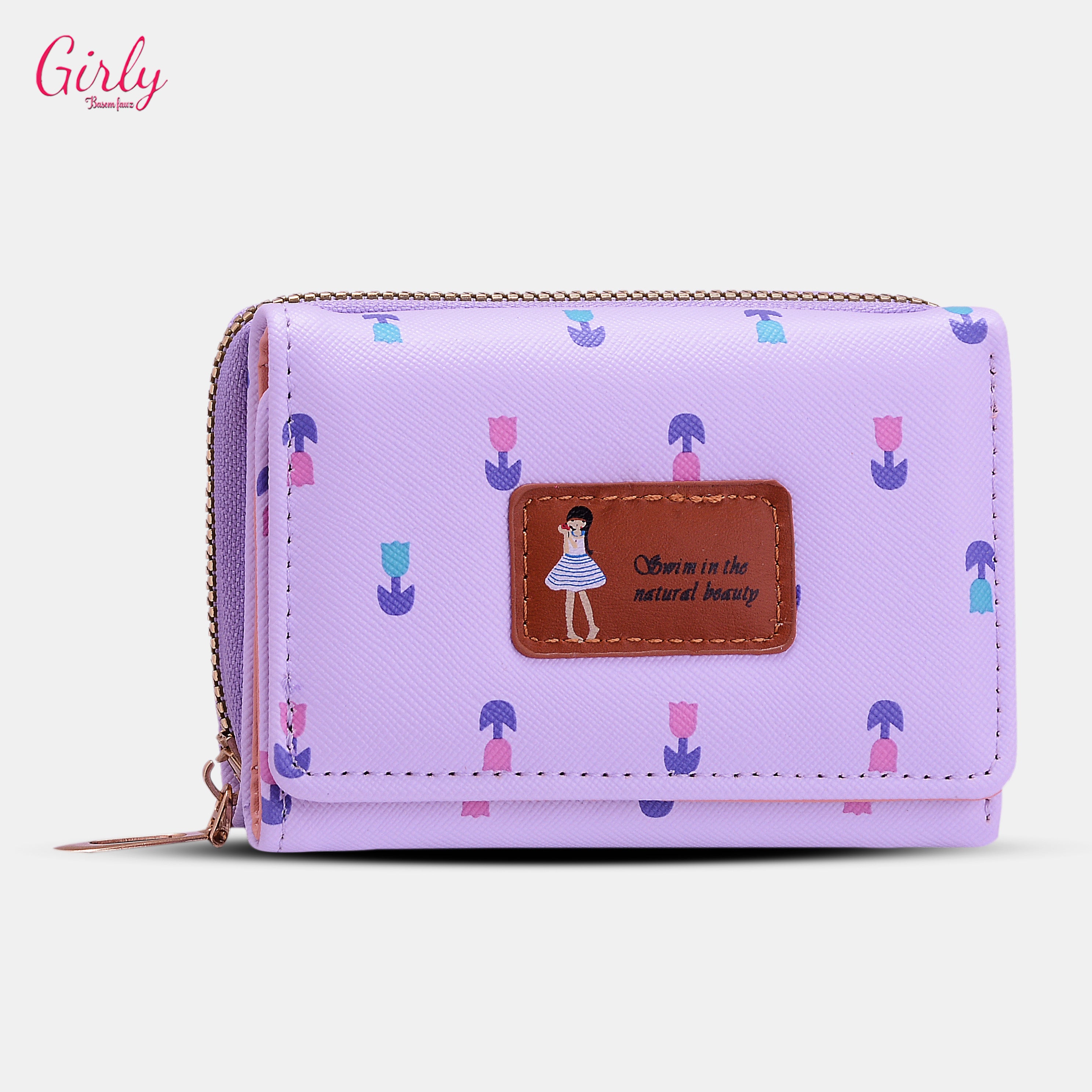 محفظة أنثوية أنيقة بنقشة كيوت 🌸