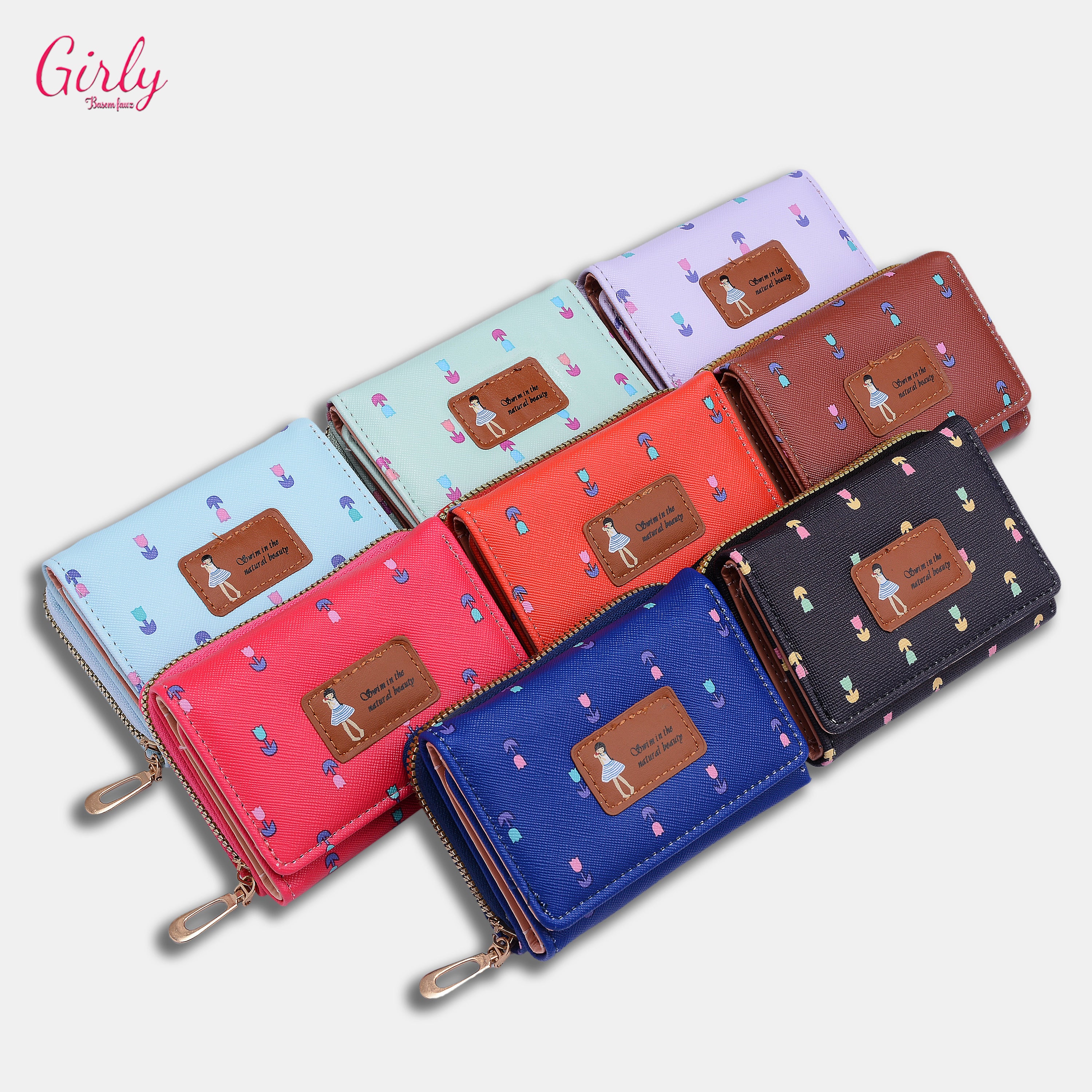 محفظة أنثوية أنيقة بنقشة كيوت 🌸