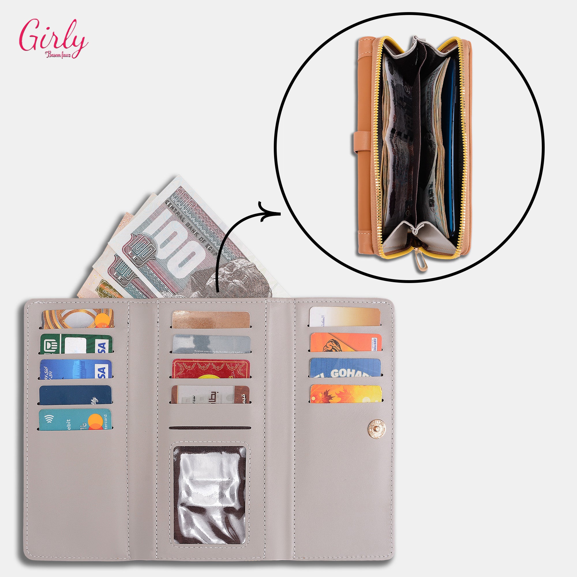 محفظة جلد طويلة بستايل أنثوي راقٍ من Girly