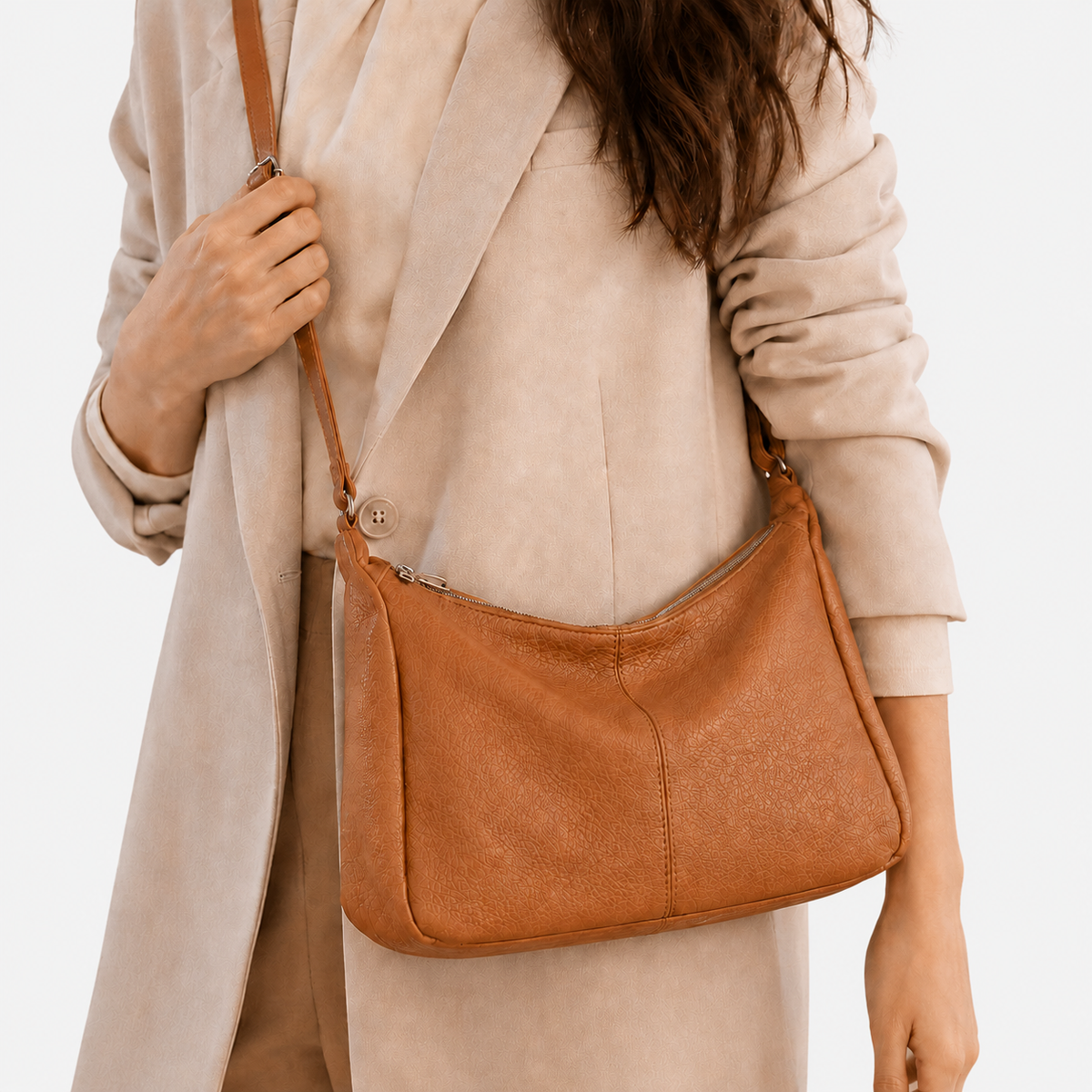 شنطة مستوردة Soft Leather Hobo Bag