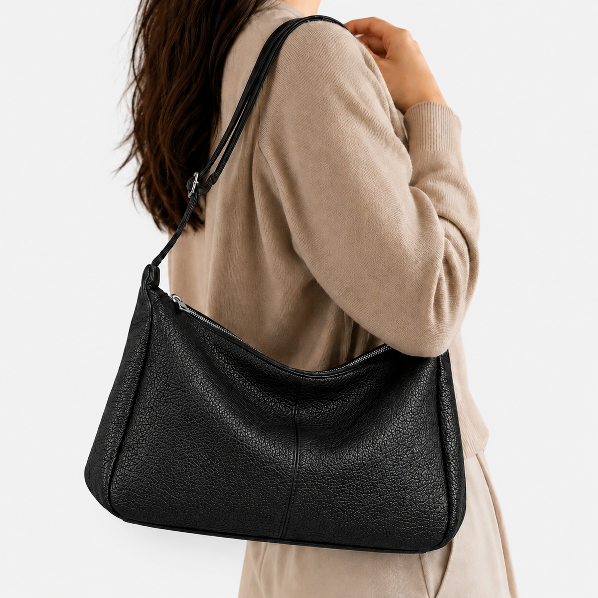 شنطة مستوردة Soft Leather Hobo Bag