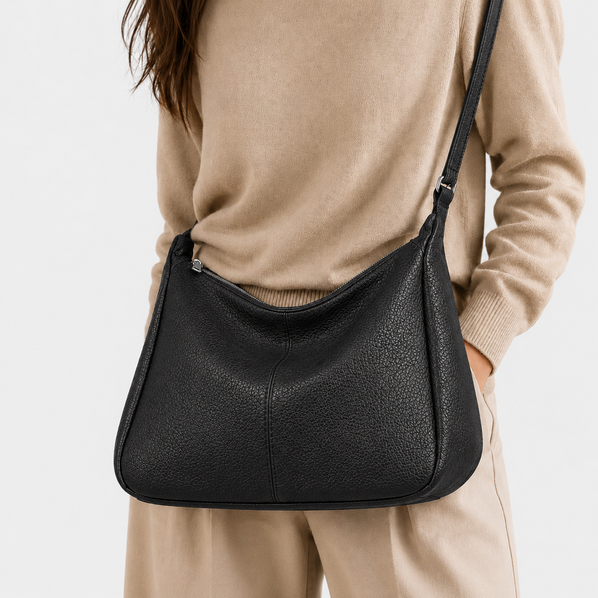 شنطة مستوردة Soft Leather Hobo Bag