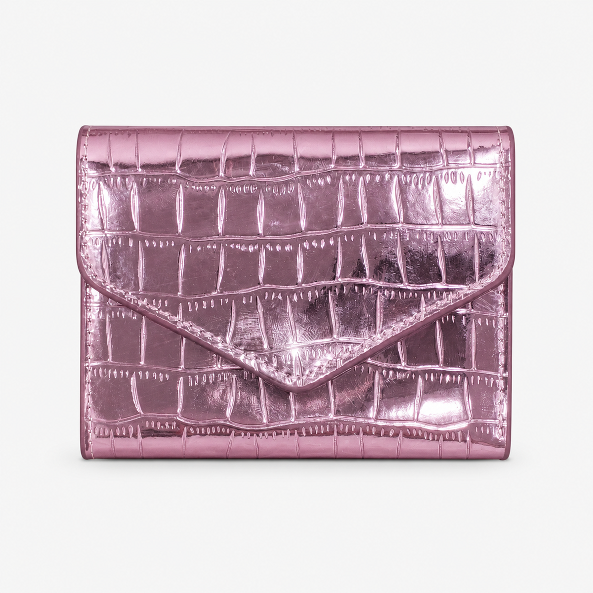 محفظة جلد لامع بنقشة كروكو –Croc-Effect Glossy Wallet