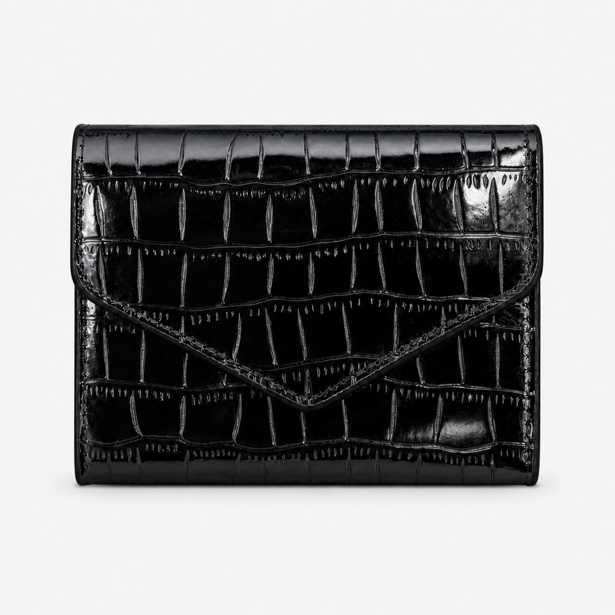 محفظة جلد لامع بنقشة كروكو –Croc-Effect Glossy Wallet