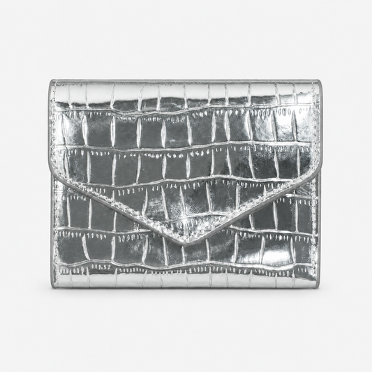 محفظة جلد لامع بنقشة كروكو –Croc-Effect Glossy Wallet