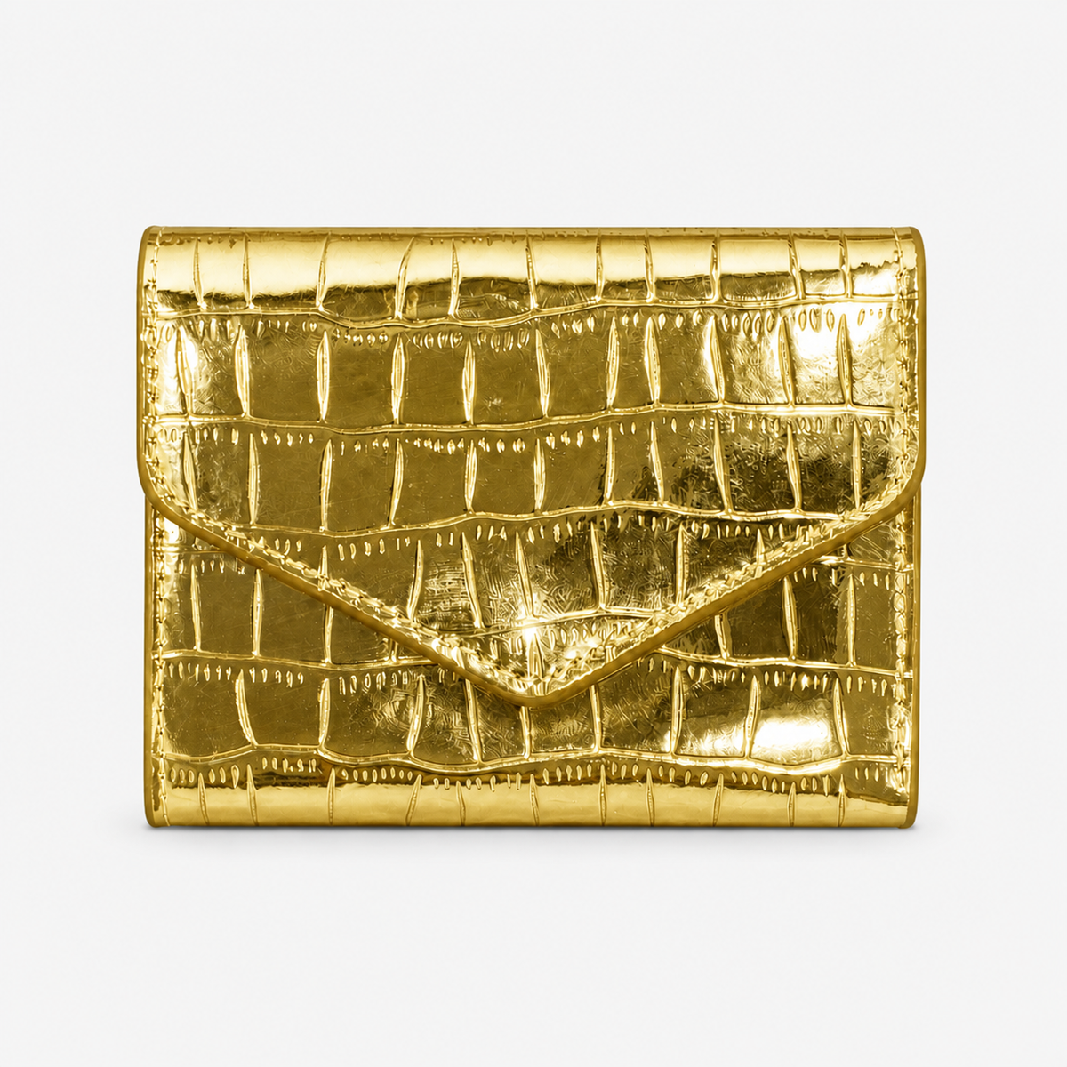 محفظة جلد لامع بنقشة كروكو –Croc-Effect Glossy Wallet