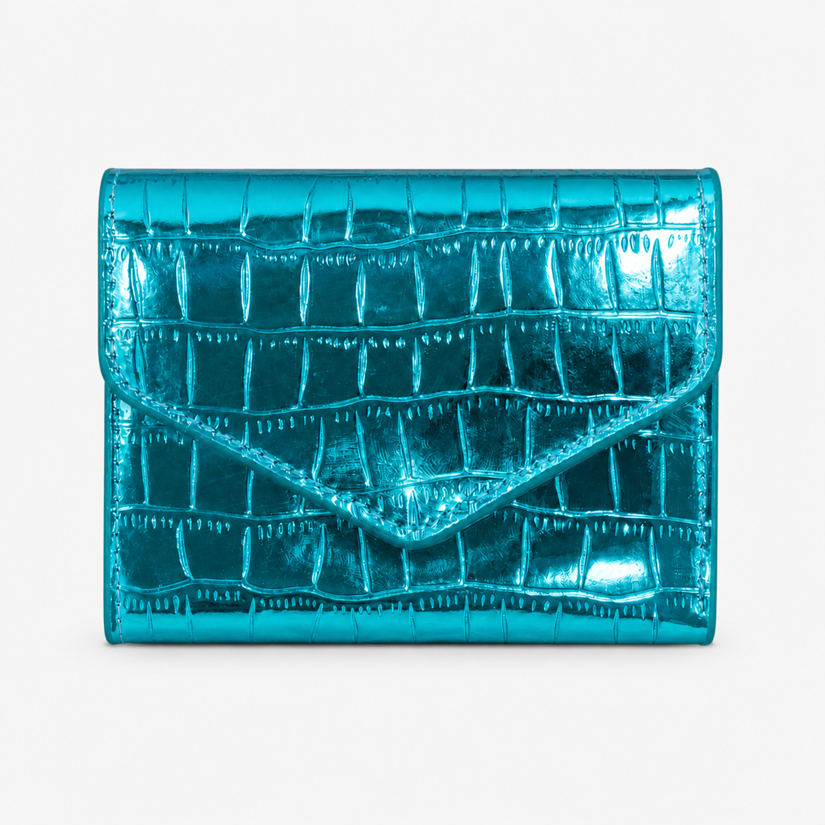 محفظة جلد لامع بنقشة كروكو –Croc-Effect Glossy Wallet