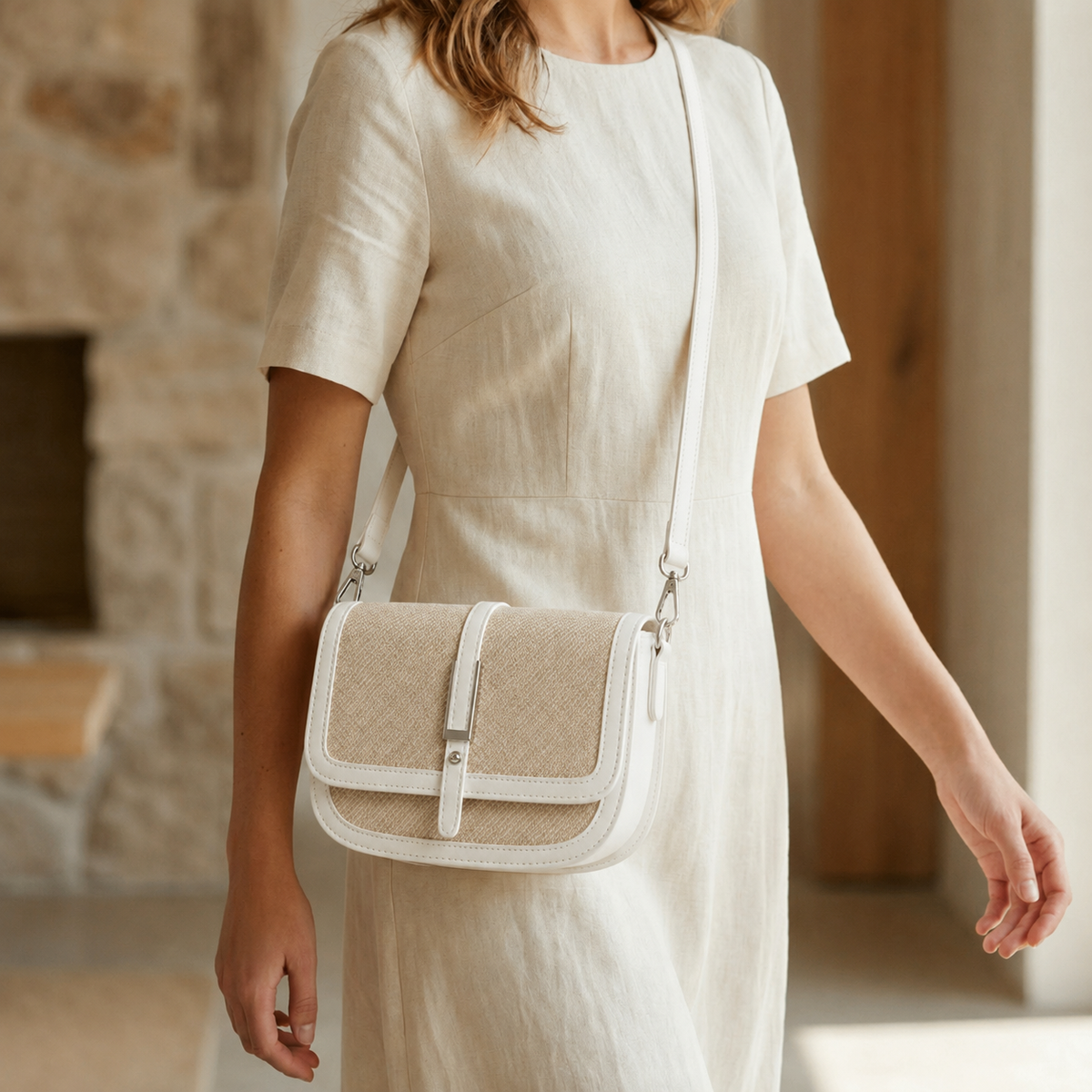 شنطة كروس مستوردة بتصميم شيك ومنسوج - Chic Woven Everyday Bag