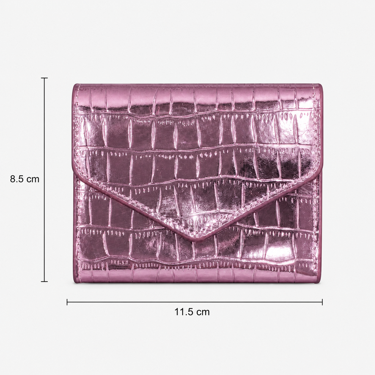 محفظة جلد لامع بنقشة كروكو –Croc-Effect Glossy Wallet