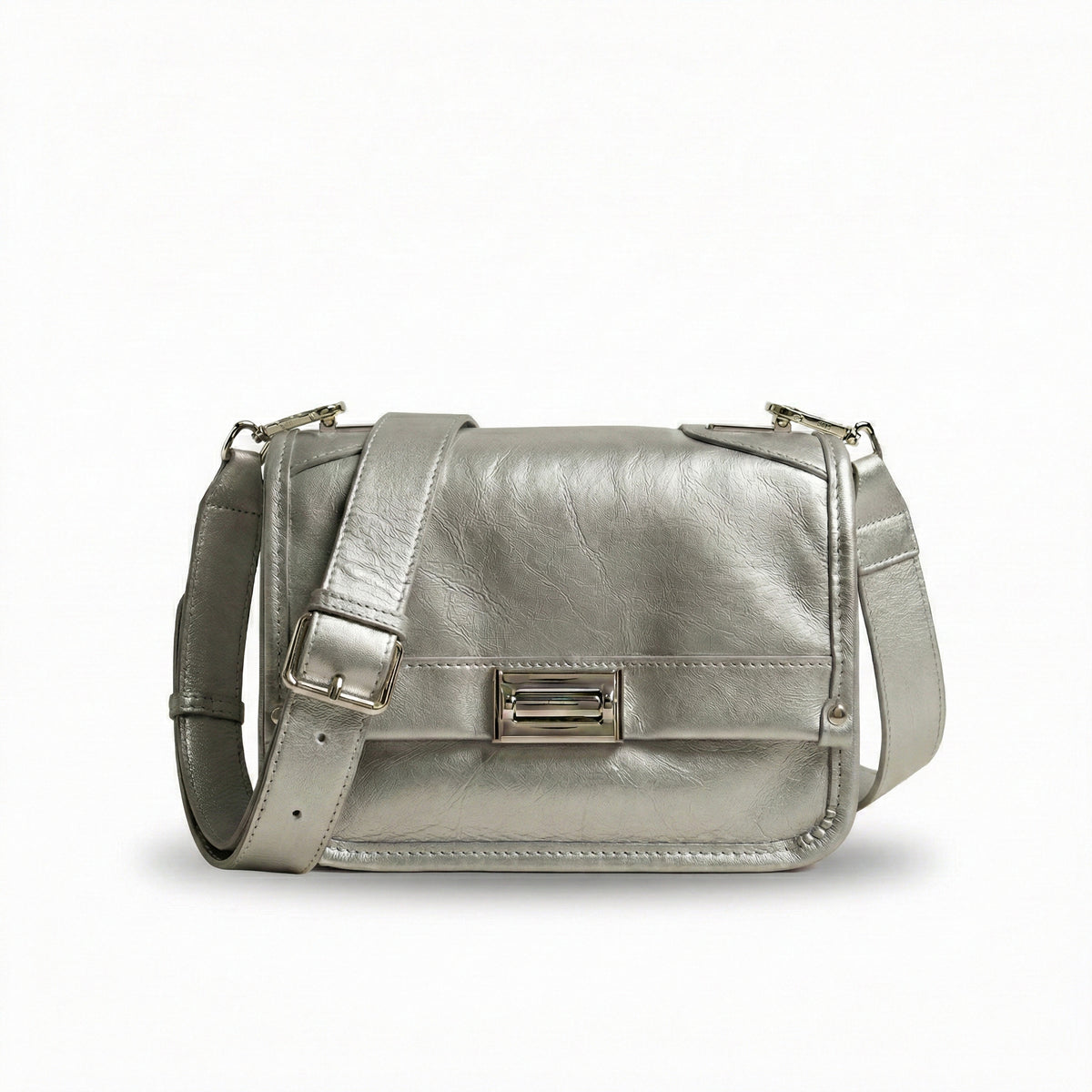 شنطة كتف جلد مستورد بحزام عريض – Premium Imported Leather Shoulder Bag