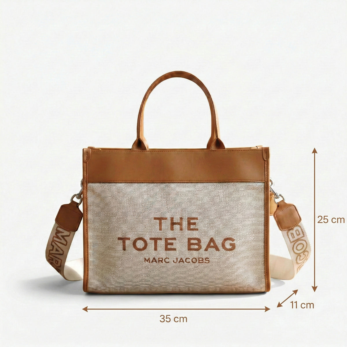 The Iconic Canvas Tote Bag | شنطة توت كانفاس بتفاصيل جلد