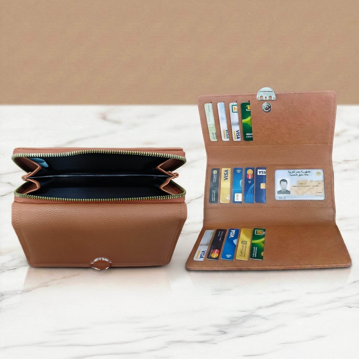 Elegant Wallet with Zipper – محفظة أنيقة للاستخدام اليومي