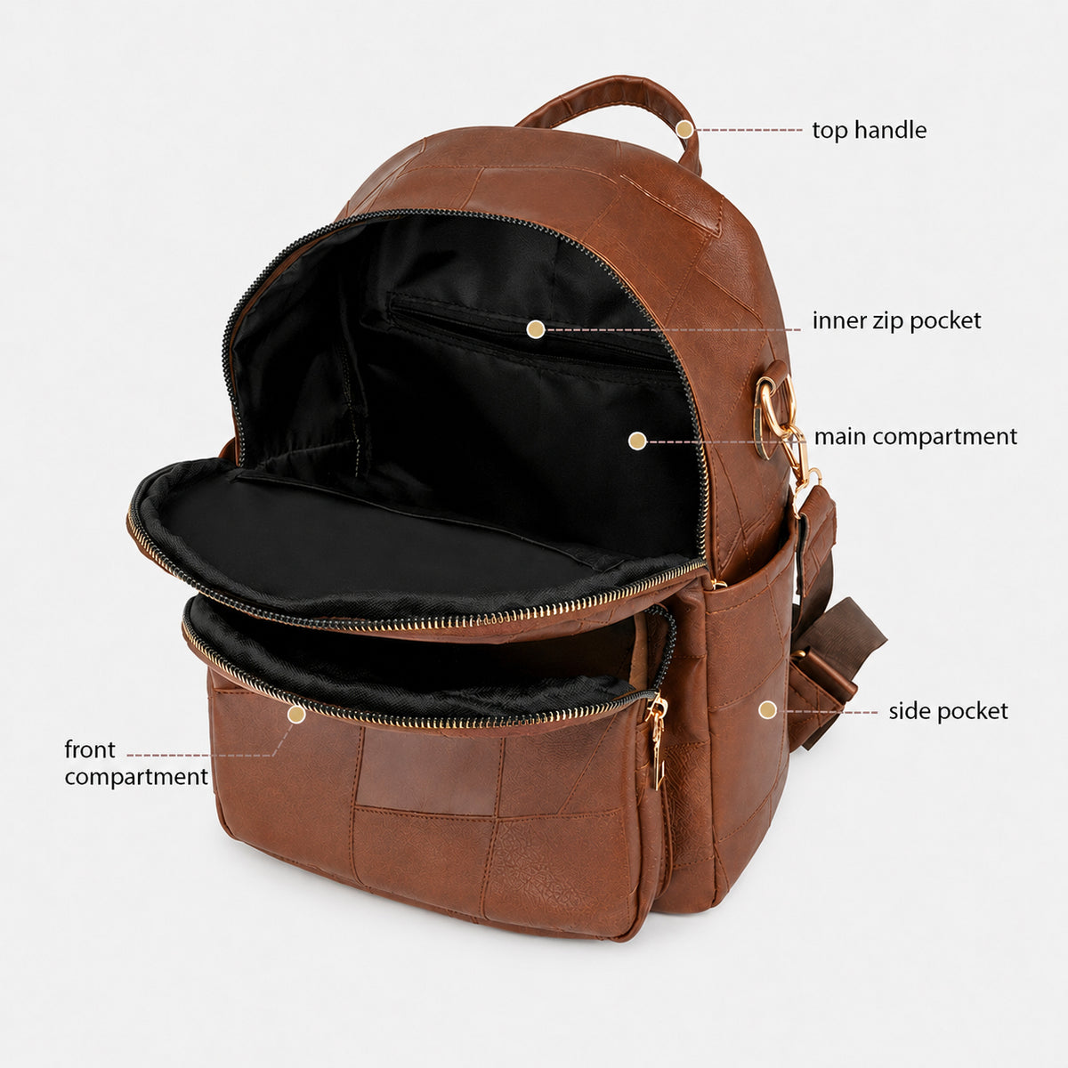 Artistic Textured Leather Backpack
