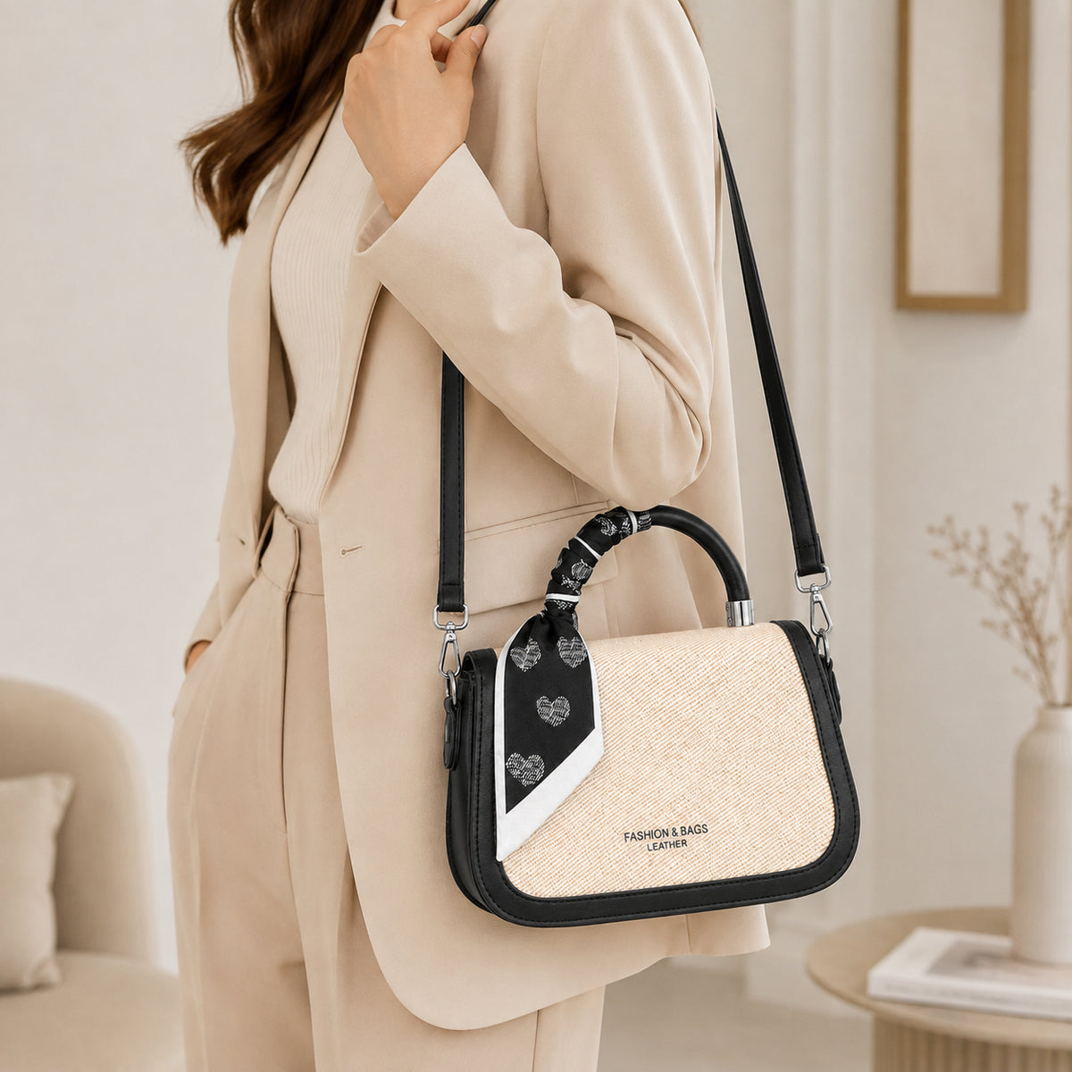 شنطة مستوردة بتصميم أنيق ومميز – Imported Scarf Handbag