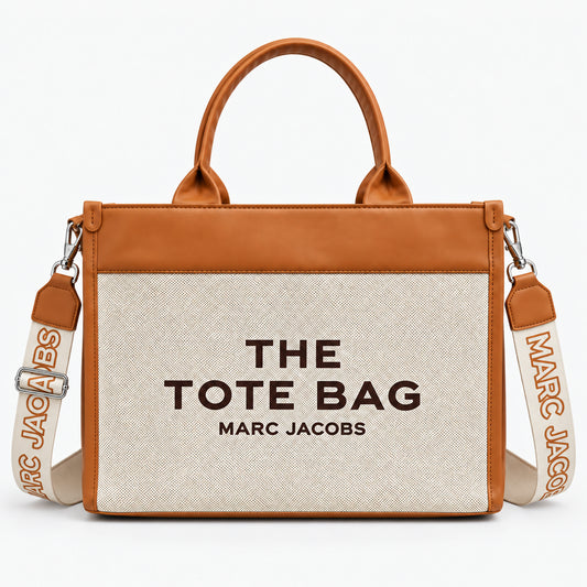 The Iconic Canvas Tote Bag | شنطة توت كانفاس بتفاصيل جلد