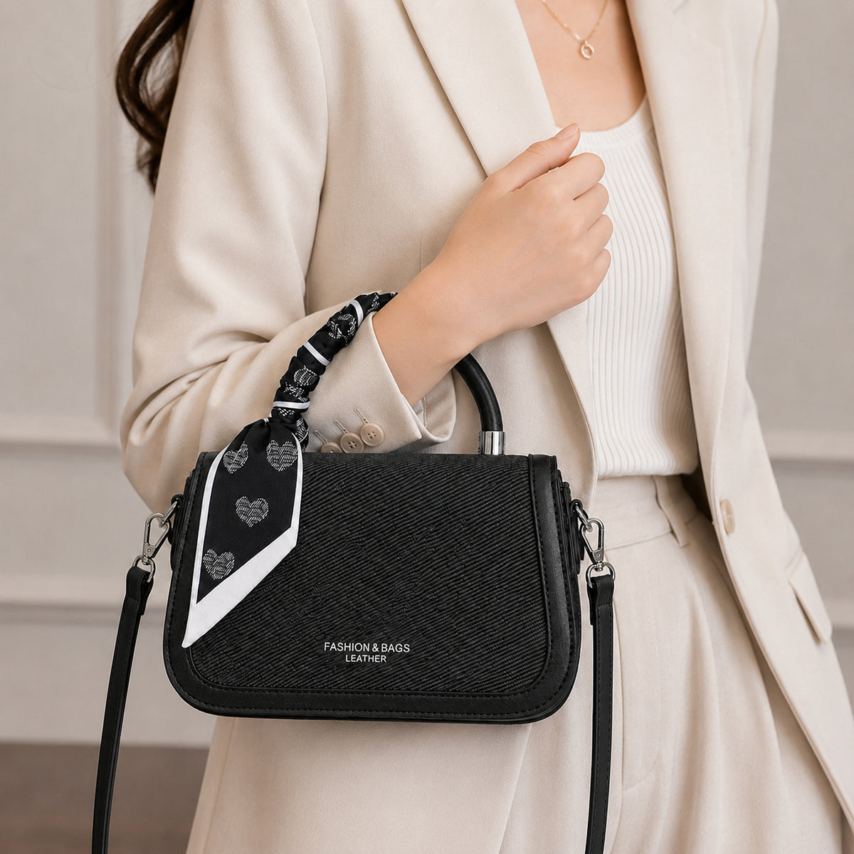 شنطة مستوردة بتصميم أنيق ومميز – Imported Scarf Handbag