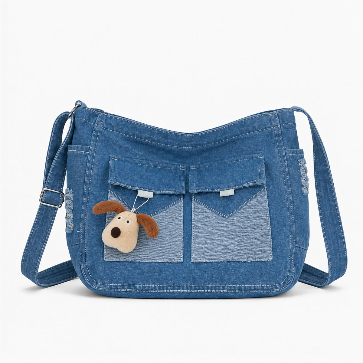 شنطة مستوردة بخامة جينز مميزة وتنظيم عملي | Everyday Denim Crossbody Bag