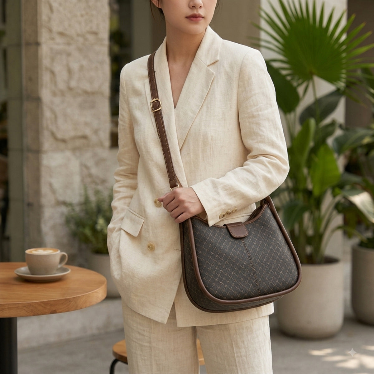 شنطة مستوردة بتصميم عصري ونقشة مميزة – Imported Printed Shoulder Bag
