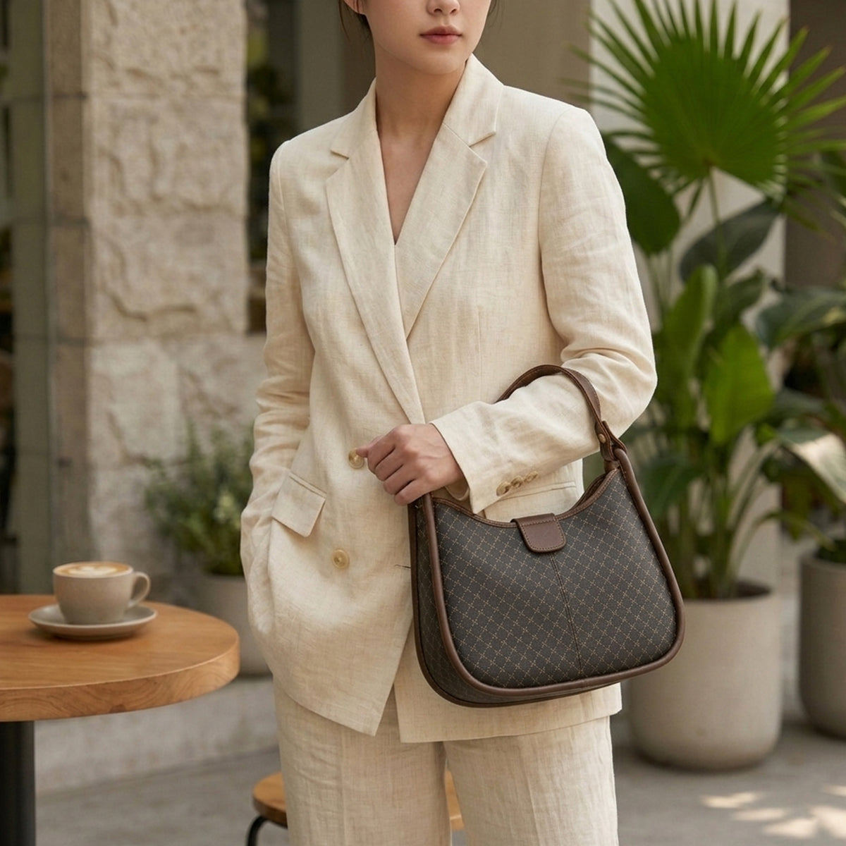 شنطة مستوردة بتصميم عصري ونقشة مميزة – Imported Printed Shoulder Bag