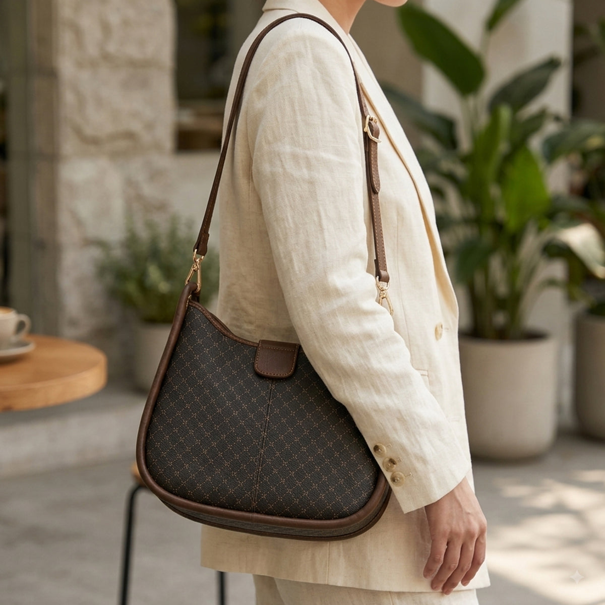 شنطة مستوردة بتصميم عصري ونقشة مميزة – Imported Printed Shoulder Bag